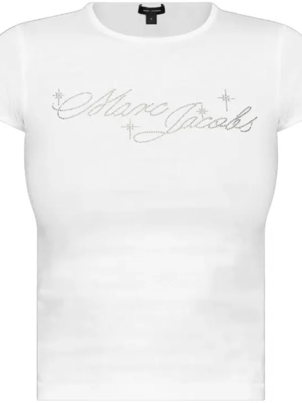 Marc Jacobs White Tee with Crystal Script Logo